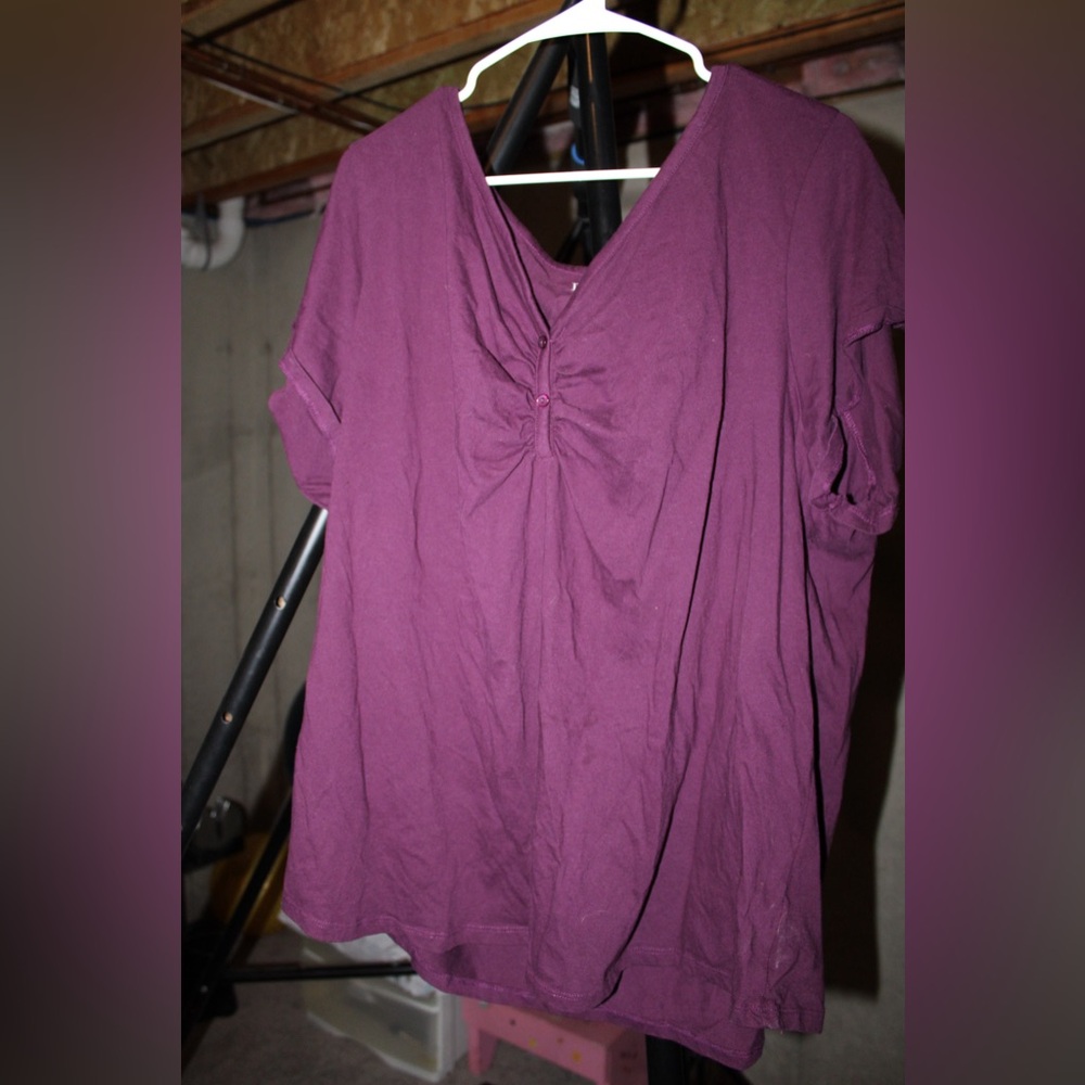 Roaman's Plum Blouse with Knot Detail
